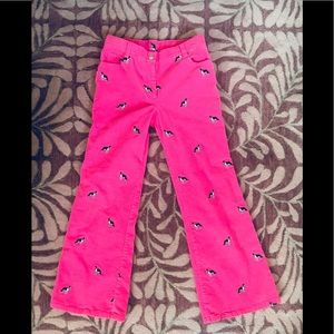 Lilly Pulitzer Boston Terrier corduroy pants